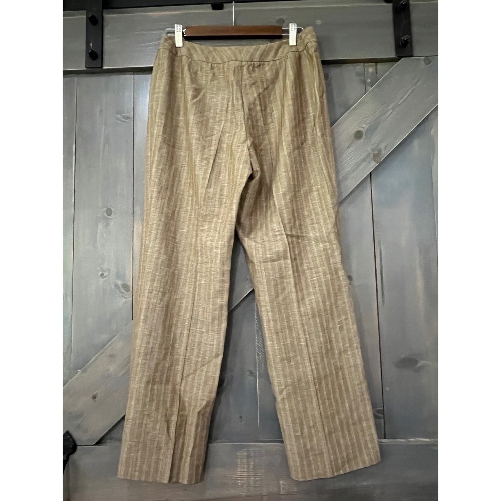 Lafayette 148‎ Tan Wool Linen Pants Trousers Size 10P Minimalist Academia - Picture 4 of 8